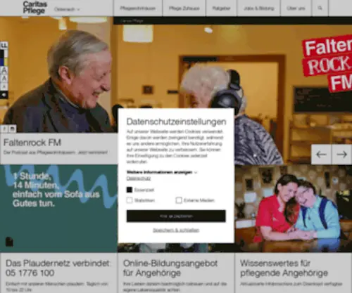 Caritas-Pflege.at(Pflege & Betreuung mit Herz und Kompetenz) Screenshot