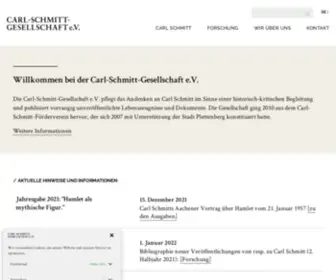 Carl-SChmitt.de(Carl Schmitt Gesellschaft e.V) Screenshot