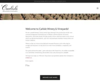 Carlislewinery.com(Carlisle Winery & Vineyards) Screenshot