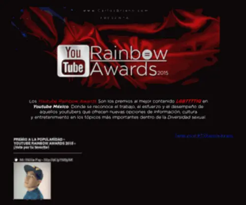 Carlosbriano.com(PREMIOS YOUTOUBE RAINBOW AWARDS MX 2014) Screenshot