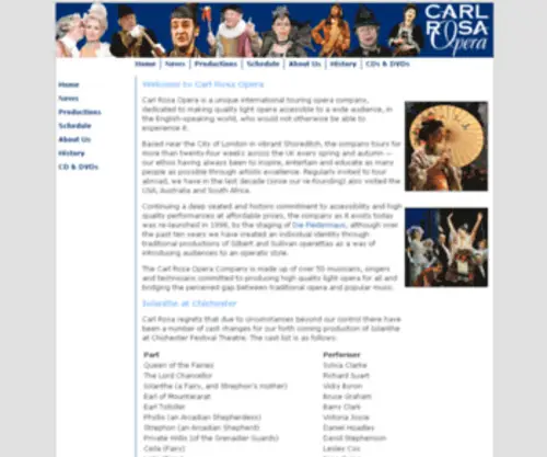 Carlrosaopera.co.uk(Carl Rosa Opera) Screenshot