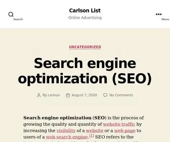 Carlsonlist.online(Online Advertising) Screenshot
