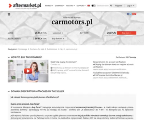 Carmotors.pl(Cena domeny) Screenshot