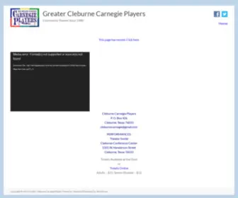 Carnegieplayers.com(Greater Cleburne Carnegie Players) Screenshot