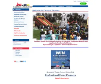 Carnivalservices.com(Carnival equipment rental california) Screenshot