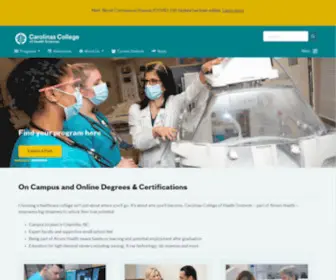 Carolinascollege.org(Carolinas College of Health Sciences) Screenshot