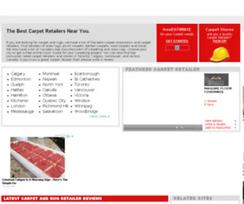 Carpet.ca(Carpeting and Area Rugs in Canada) Screenshot