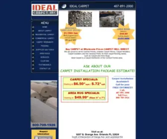 Carpetcarefl.com(Ideal Carpet in Orlando Ideal Carpet Inc Carpet in Orlando Carpet Stores in Orlando) Screenshot