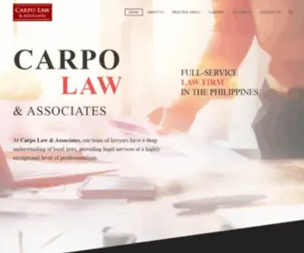 Carpolaw.com(Law Firm in the Philippines) Screenshot