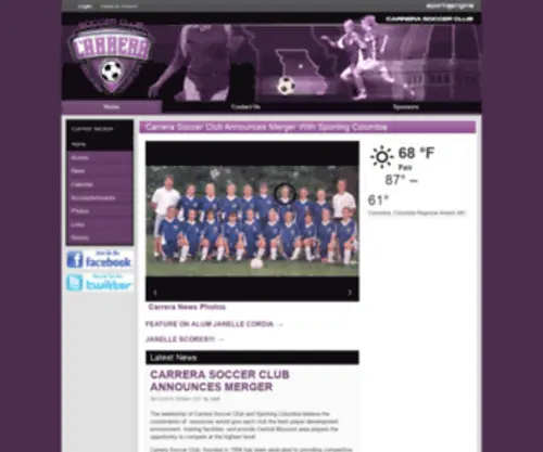 Carrerasoccer.com(Carrera Soccer Club) Screenshot