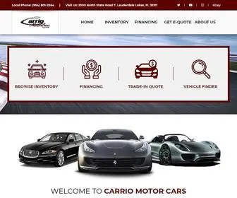 Carriomotorcars.com(Carrio Motor Cars of Fort Lauderdale FL serving West Palm Beach) Screenshot