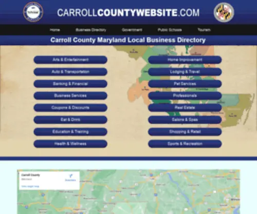 Carrollcountywebsite.com(Carroll County Maryland Local Business Directory) Screenshot