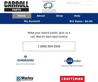 Carrollparts.com(Appliances, Parts, and Technical Support) Screenshot