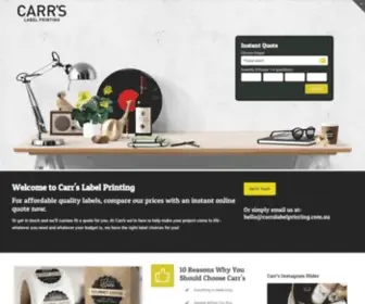 Carrslabelprinting.com.au(Carr's Label Printing) Screenshot