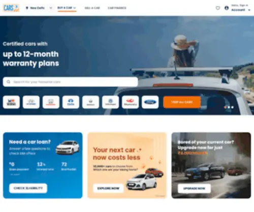 Cars24.com(Buy and Sell Used Cars Online at Cars24. offers home inspection to sell your car and) Screenshot