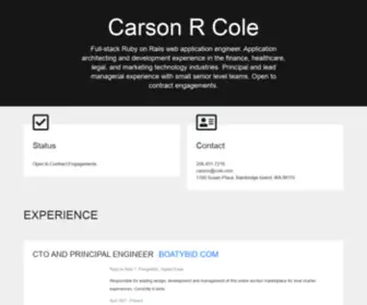 Carsonrcole.com(Carson R Cole) Screenshot