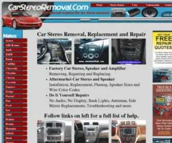 Carstereoremoval.com(Car Stereo Removal) Screenshot