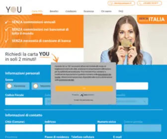 Cartayou.it(Carta YOU Carta di credito gratuita e completamente online) Screenshot