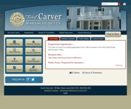 Carverma.org(Town of Carver) Screenshot