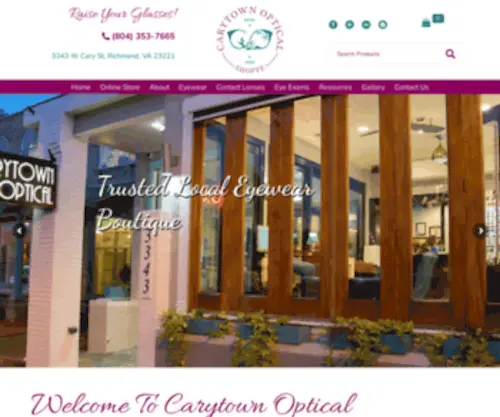 Carytownoptical.com(Carytown Optical luxury eyewear in Richmond) Screenshot