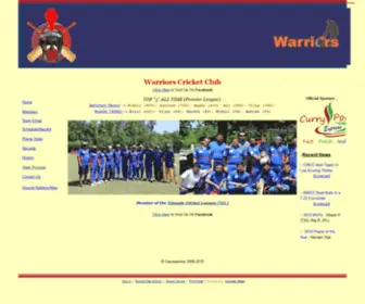 Carywarriors.com(Warriors Cricket Club) Screenshot