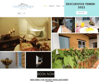 Casaboutiquevilladeleyva.com(Web oficial de Hotel Casa Boutique Villa de Leyva) Screenshot