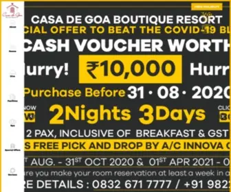 Casadegoa.com(Casa De Goa Boutique Resort) Screenshot