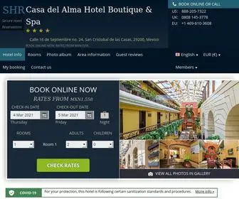 Casadelalmahotelboutiqueandspa.com(Casa del Alma Hotel Boutique & Spa) Screenshot