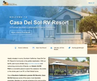 CasadelsolrvPark.com(Southern CA RV Resort & Park Models) Screenshot