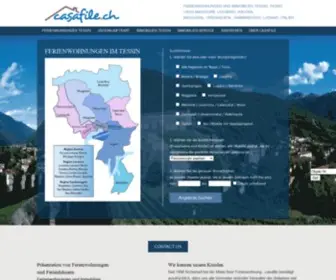 Casafile.ch(Ticino, Ferien im Tessin, Ferienwohnung und Ferienhaus, Immobilien im Tessin, Immobilienschätzungen) Screenshot