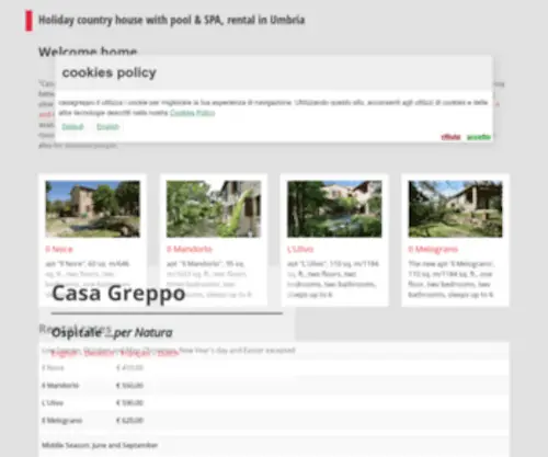 Casagreppo.it(Agriturismo con spa e piscina in Umbria) Screenshot