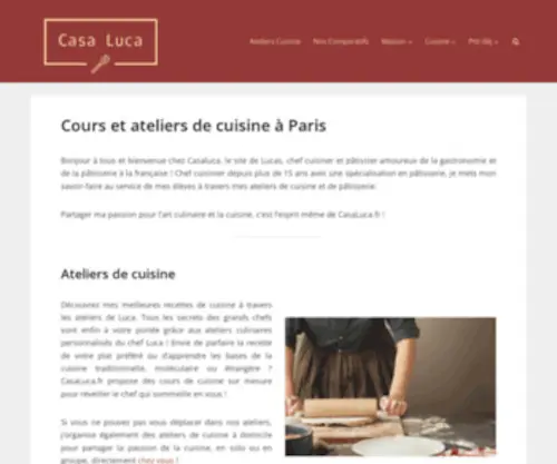Casaluca.fr(Cours et ateliers de cuisine à Paris) Screenshot