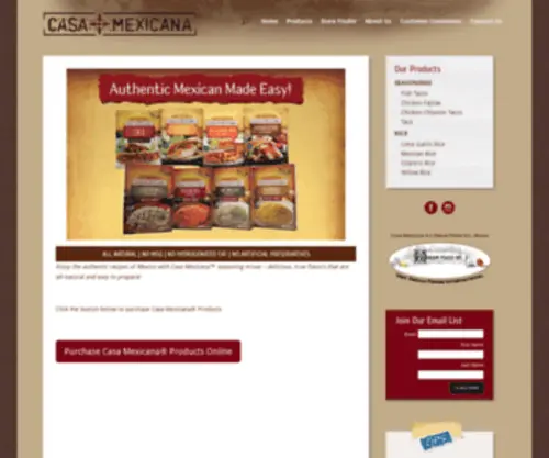 Casamexicanafoods.com Screenshot