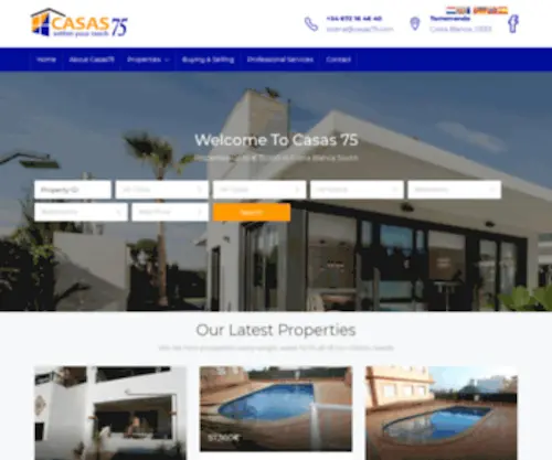 Casas75.com(Cheap properties in Costa Blanca South Spain) Screenshot