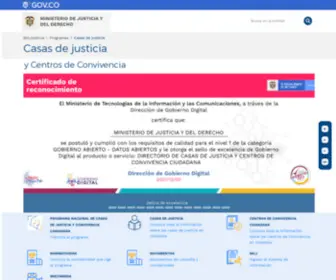 Casasdejusticia.gov.co(Ministerio de Justicia y del Derecho) Screenshot