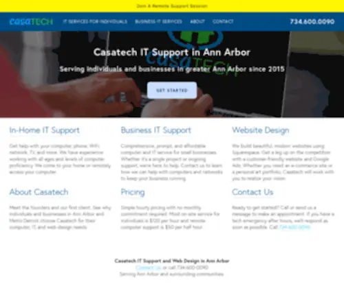 Casatech.com(On-Site IT Support & Web Design In Ann Arbor, MI) Screenshot