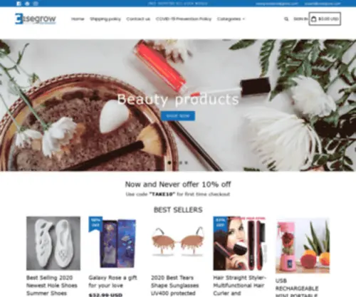 Casegrow.com(Casegrow store get all needs at up to 50% off) Screenshot