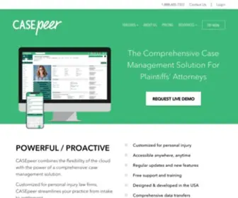 Casepeer.com(Best Case Management Software for Personal Injury Law Firms) Screenshot