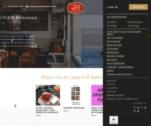 Caseysofbaltimore.com(Hotels in West Cork) Screenshot