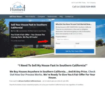 Cash-4-Homes.com(Sell My House Fast Southern California) Screenshot