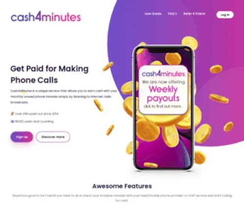 Cash4Minutes.com(Get paid for making phone calls) Screenshot