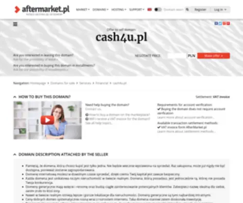 Cash4U.pl(Cena domeny) Screenshot