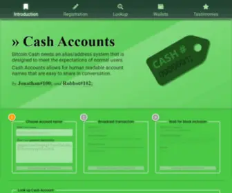 Cashaccount.info(Cashaccount info) Screenshot