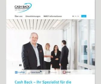 Cashback.ch(Wir sind Ihr Spezialist für Mehrwertsteuer Rückerstattung) Screenshot