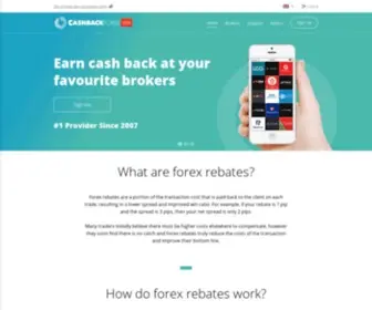 Cashbackforexusa.com(Cashback Forex Rebates) Screenshot