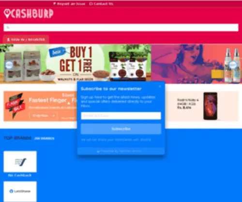 Cashburp.com(Cashback, Coupons, Offers, Coupon Codes & Promo Codes) Screenshot
