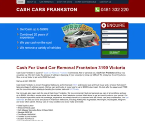 Cashcarsfrankston.com.au(Cash For Scrap Car Removals Frankston $9999 FREE Towing) Screenshot