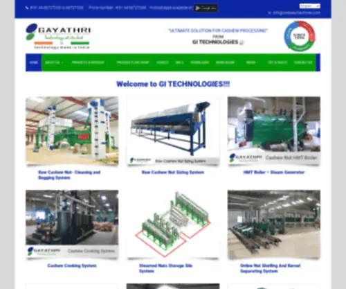 Cashewmachines.com(Cashew Processing Machinery) Screenshot