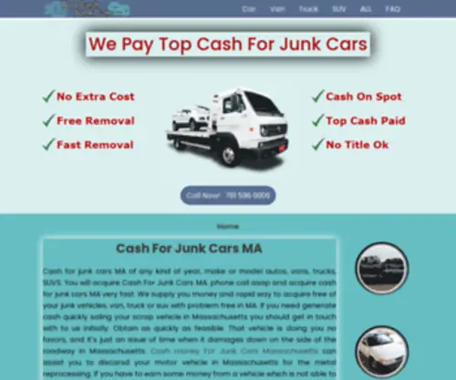 Cashforjunkcarma.com(Top Cash For Junk Cars MA) Screenshot
