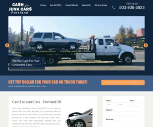 Cashforjunkcarsportland.com(Junk Car Removal) Screenshot